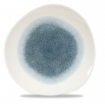 Raku Topaz Blue Round Trace Plate 11 1/4"