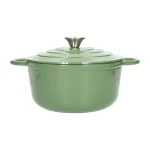 Iron Cast Casserole Green Satin 24cm